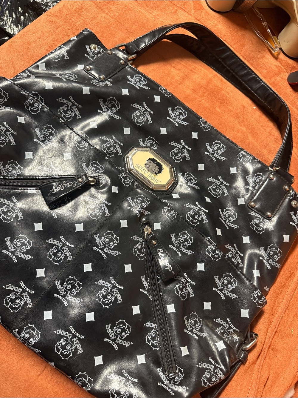 Betty Boop licensed character print Nylon tote bag,